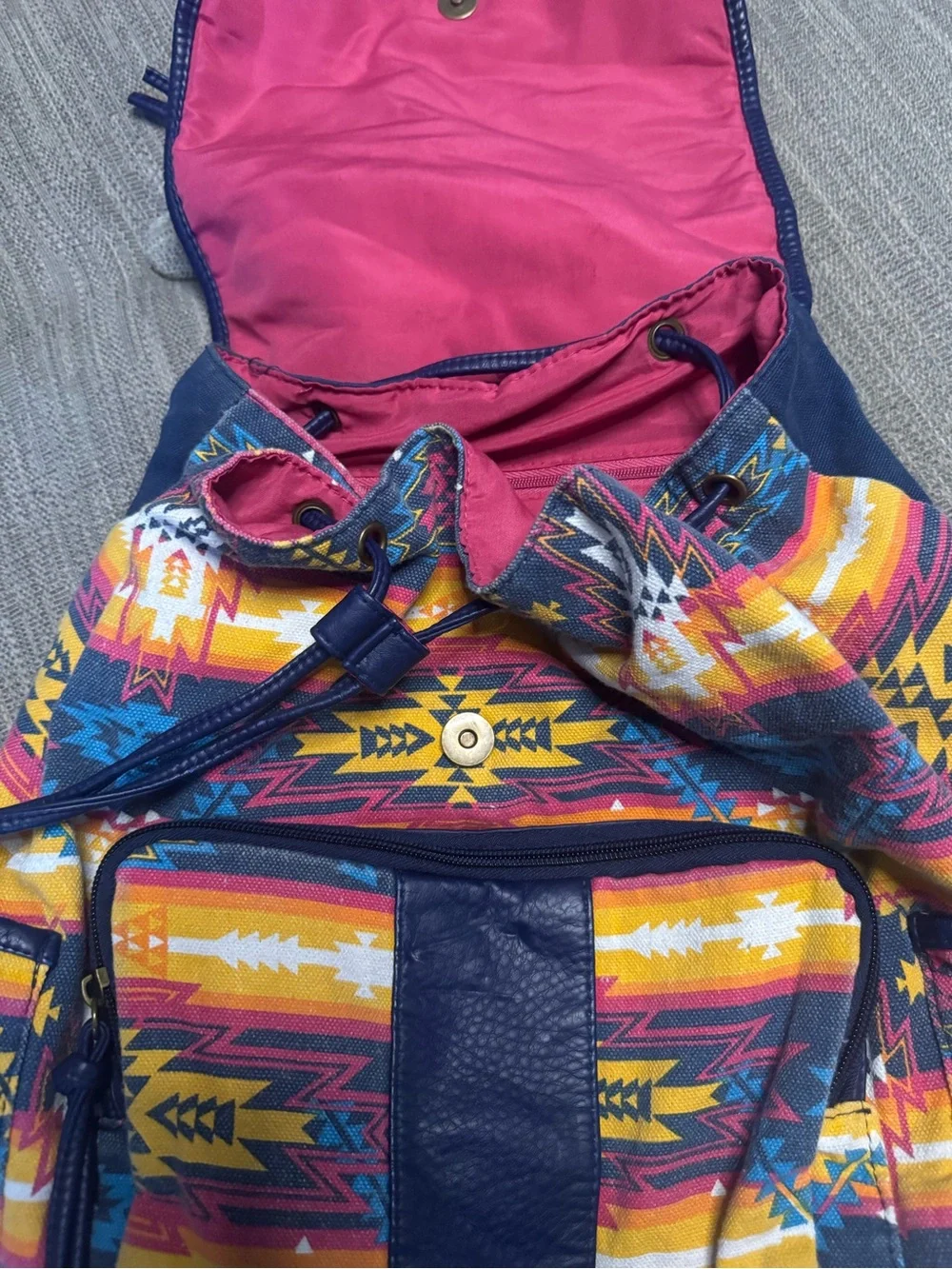 Mossimo Supply Co. Multicolor Aztec Print Backpack with Navy Trim